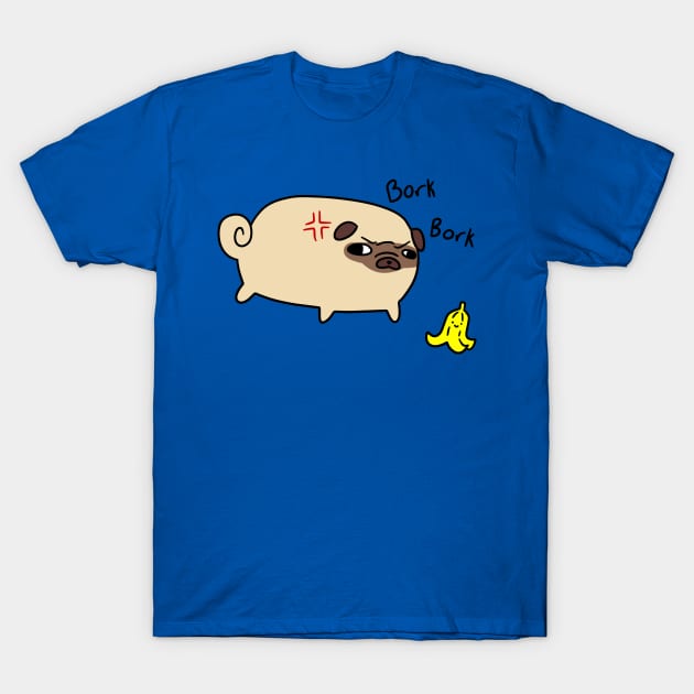 Bork Bork Pug T-Shirt by saradaboru